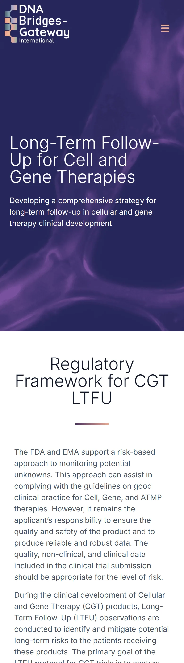 Regulatory affairs capability page