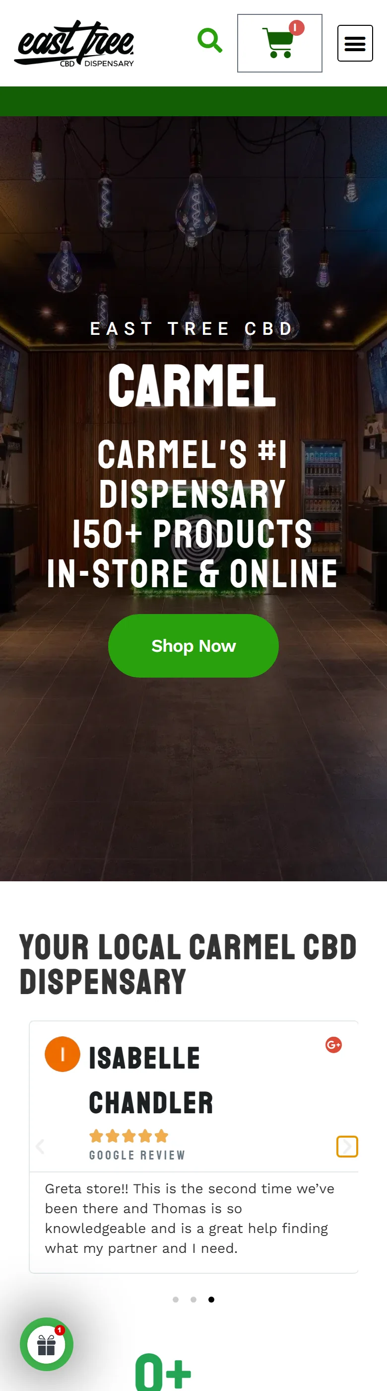 Multi-location dispensary page on mobile