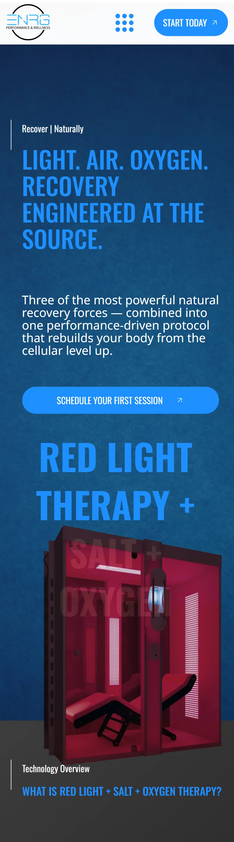 Red light therapy + salt oxygen modality page