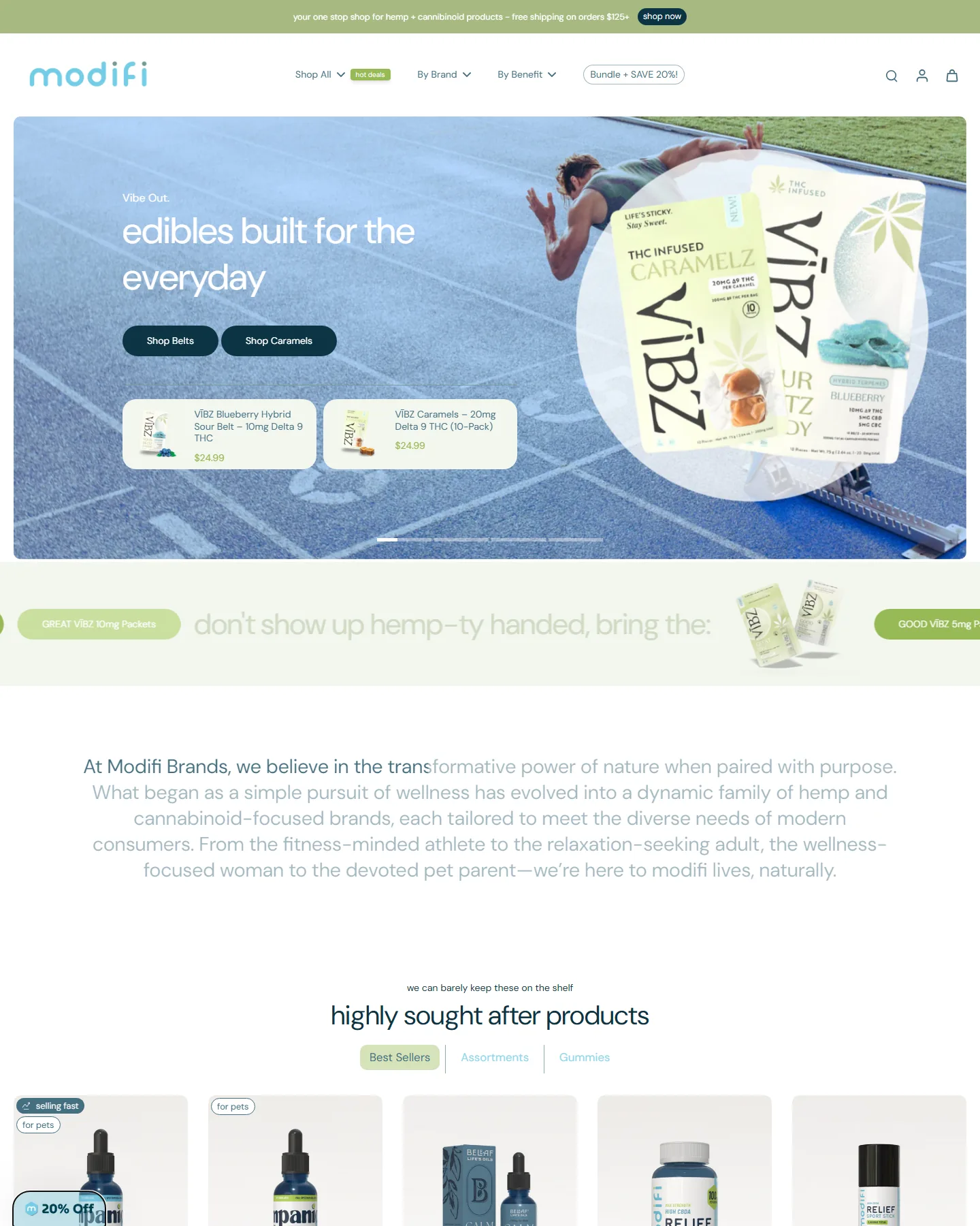 Modifi Brands home page screenshot