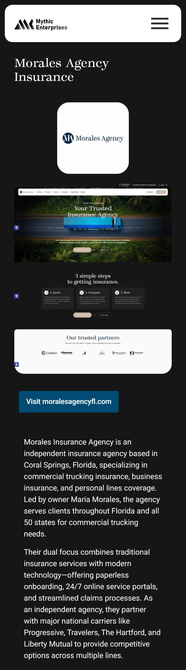 Morales Agency sub-agency page