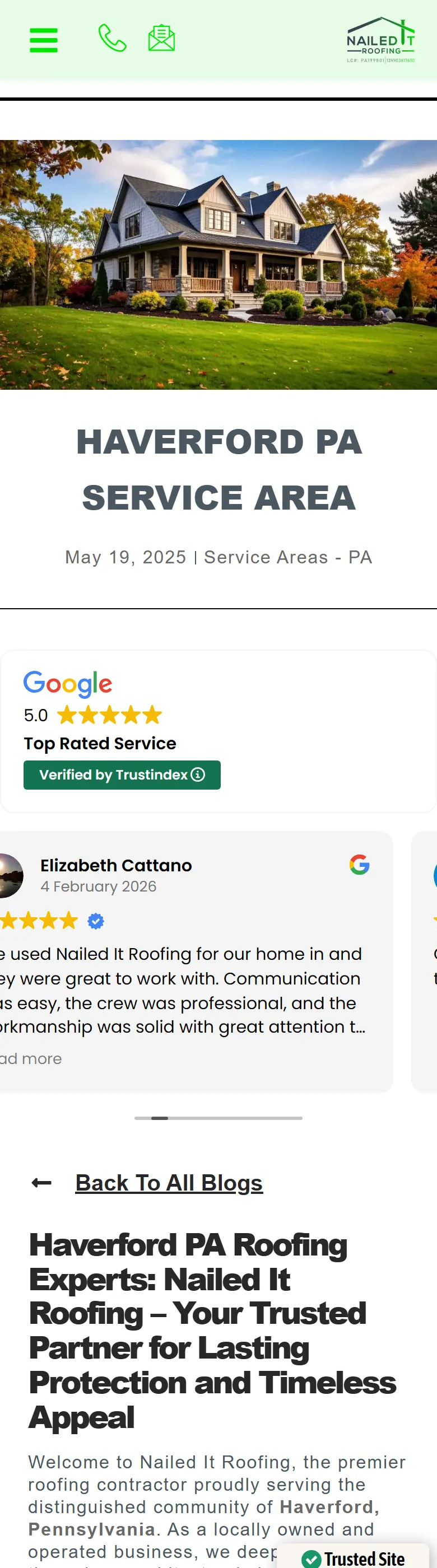Haverford, PA service-area landing page