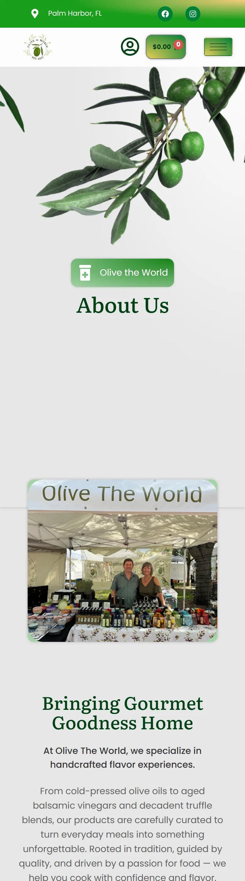 About Olive The World — brand story page