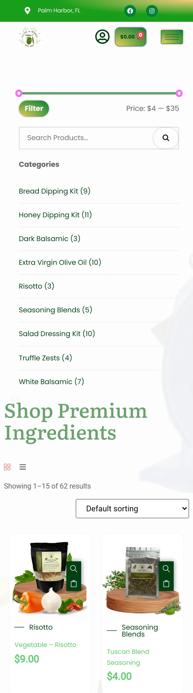 Shop all categories — multi-category catalog