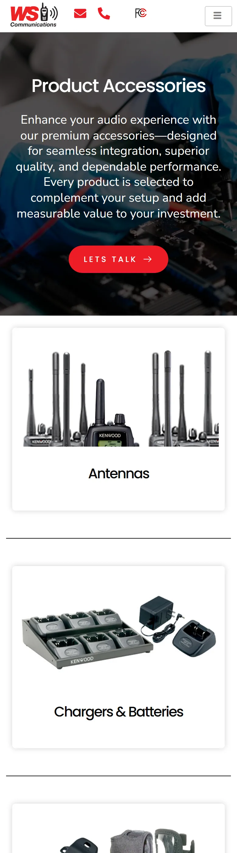 Radio accessories category page