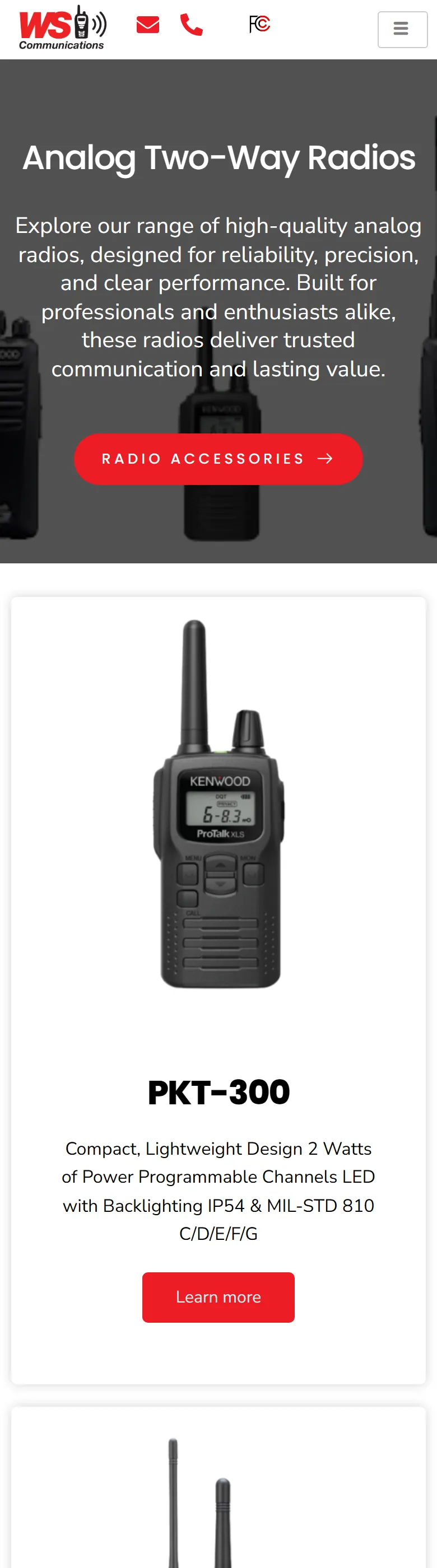 Analog two-way radios category page